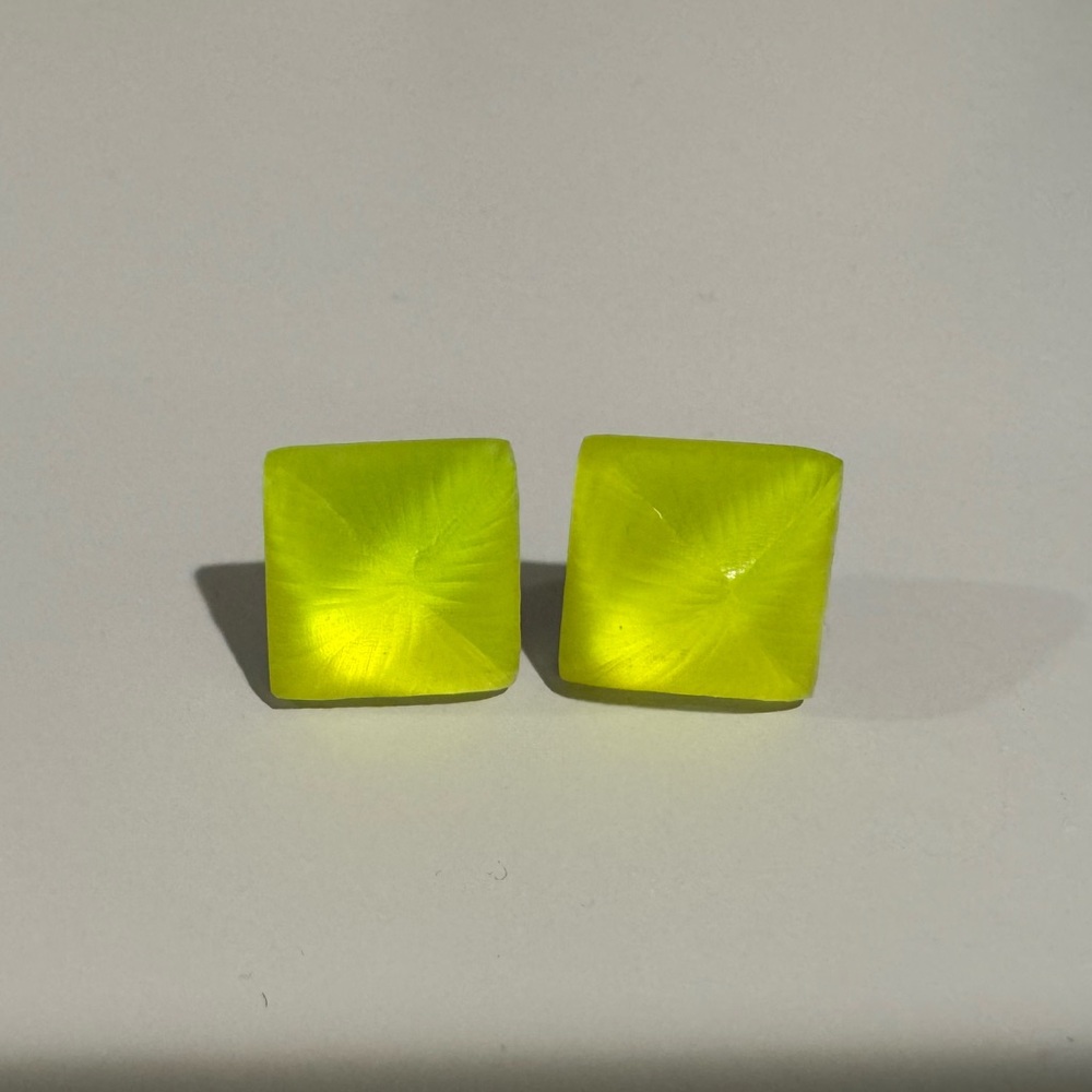 Alexis Bittar neon yellow earrings